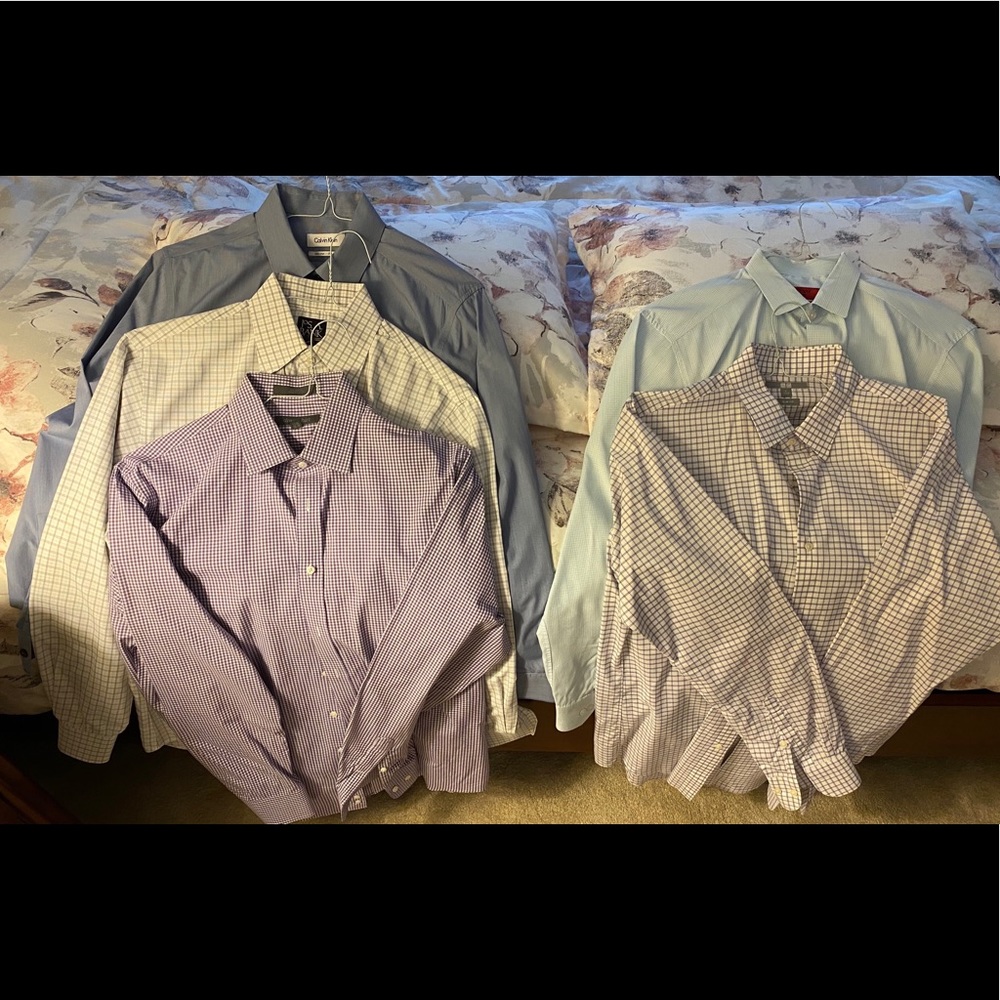 5 Men’s Designer Dress Shirts - Calvin Klein,